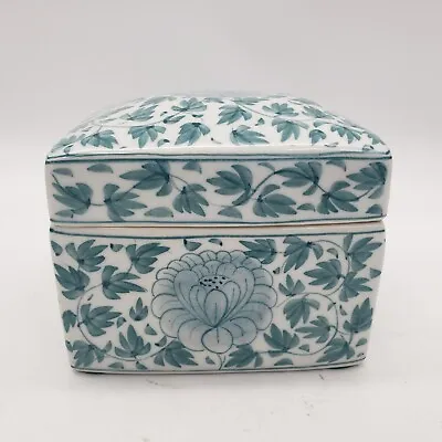 Buy NORA FENTON Porcelain Keepsakes Trinket Box Hand Painted Chrysanthemum Thailand • 43.42£