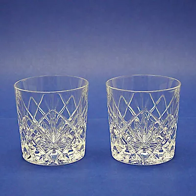 Buy Two Crystal Glass Whisky Tumblers/Glasses - 8cm/3.2  High • 5.99£