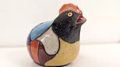 Buy Raku Pottery Rooster Figurine Chicken Handmade Colorful Cute Bird Art Studio • 31.65£