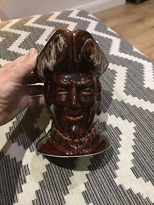 Buy Large Cornish Pottery Kernewak Brown Pirate Toby Jug • 10£