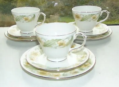Buy Duchess Fine English Bone China Greensleeves Pattern 9 Pc Cups Saucers Plates • 15£