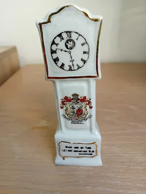 Buy Vintage Crested China Grandfather Clock Douglas Isle Of Man 1900's • 2.49£