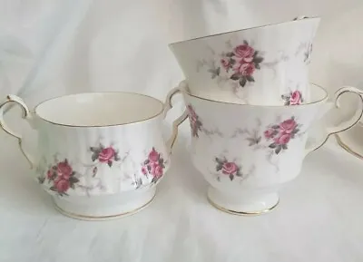 Buy Vintage Hammersley Spode Pink Rose Design Sugar Bowl & 2 Cups Fine English China • 12.99£