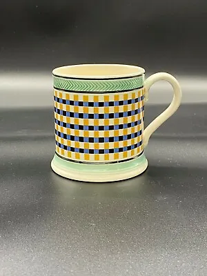 Buy Mochaware Pottery Orange Chequer Footed Mug Hand Made In England • 115£