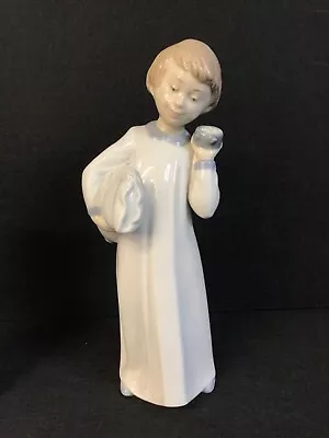 Buy NAO Lladro Time For Bed Boy Retired 1989 Clock Pillow Figurine T2970 • 10£