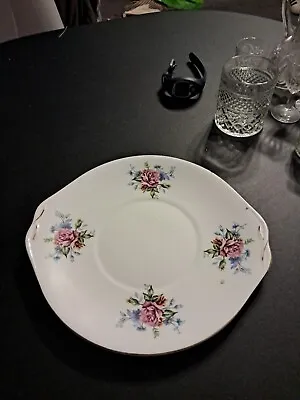Buy Vintage Queen Anne China Cake /sandwich Plate, Pink Roses Pattern.   • 3.99£