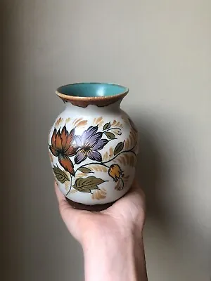Buy Gouda Vase Regina Royal Zuid Hand Painted Pottery Holland Kitty Art Deco • 12.99£