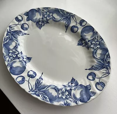 Buy Vintage Wood & Sons Fruit Patterned Blue White Serving Plate Small Platter 30cm • 14.99£