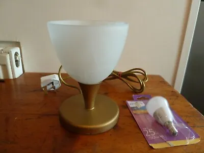Buy Vintage White Glass Gold Base  Table Lamp From  Poole Lighting  • 28£