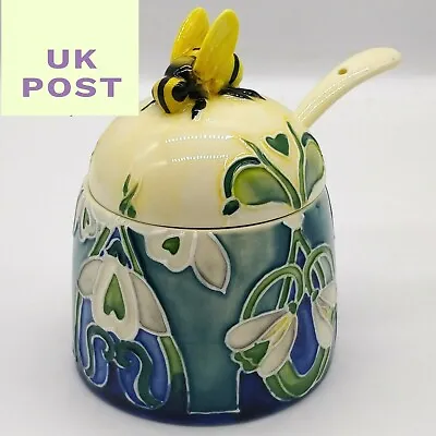 Buy Cute 100ml Honey Pot & Spoon With Snowdrop Flower And Bee Design • 22.95£