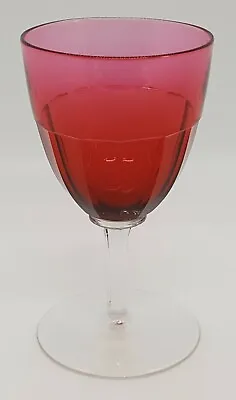 Buy Cranberry Pink Glass Vintage Victorian Antique Cut Bowl Wine Glass Goblet • 35£
