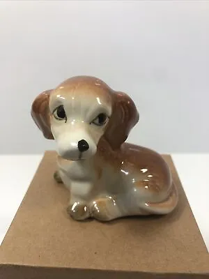 Buy Vintage Small Bone China Dog Ornament, Retro Kitsch Spaniel Hound Puppy Dog 3” • 4.49£