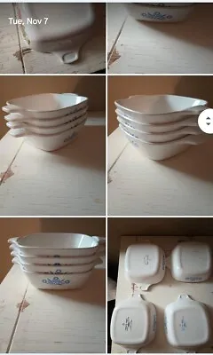 Buy Corning Ware Lot Of 6 Blue And Spice/No Lids (5) 1 3/4 (1)9X5X3 BREAD LOAF • 15.11£
