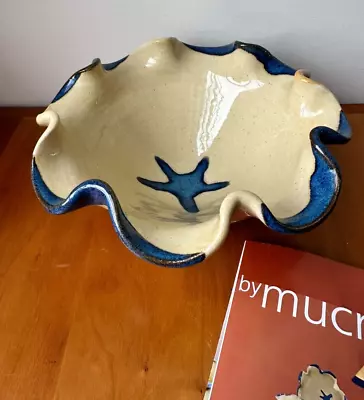 Buy Vintage Mucros Pottery Ruffled Rim Bowl With Star Irish Ireland RARE • 37.89£
