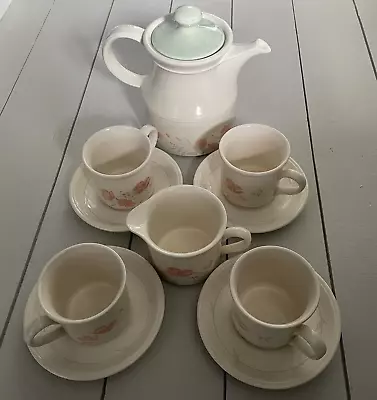 Buy Vintage Biltons Coloroll Tea Set 4 Cups Saucers  Milk Jug Tea Pot Floral Poppy • 15£