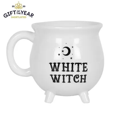 Buy White Witch Cauldron Mug Tea Brew Coffee Ceramic Soup Cup Halloween Pagan 400ml • 8.99£