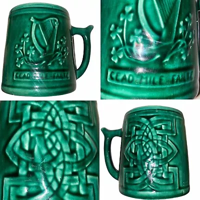 Buy PORTRUSH POTTERY Céad Míle Fáilte Mug Celtic Irish Green Ceramic Tankard Gift • 39£