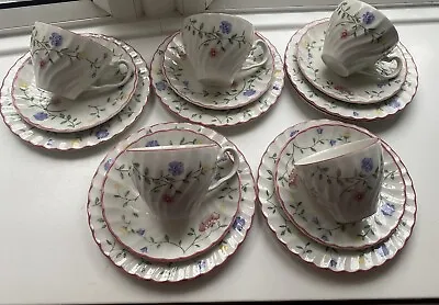 Buy 5 X JOHNSON BROTHERS SUMMER CHINTZ TRIOS CUPS SAUCERS PLATES 15 Pieces • 13.99£