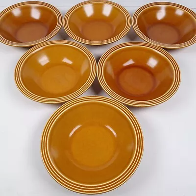 Buy Hornsea Saffron Cereal Bowls 17cm Vintage England Stoneware 1970s Set Of 6 • 29.99£