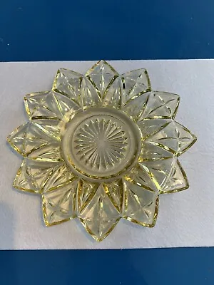 Buy 1970’s Indiana Carnival Glass Star -Amber/Gold Desert Plate • 17.29£