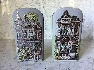Buy Counterpoint Japan Painted  Wall Pocket Vases San Francisco Houses Set Of Two • 24.08£