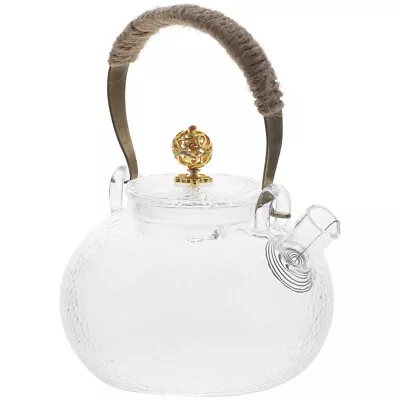 Buy Transparent Glass Chinese Style Teapot Travel Copper Handle • 18.78£