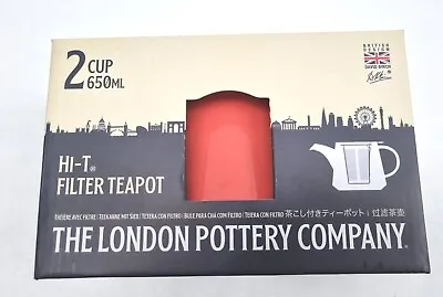 Buy Teapot London Pottery HI-T Filter 2 Cup Teapot Boxed Salmon Red Colour 650 Ml • 9.95£