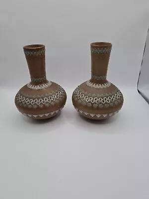 Buy Antique Pair Doulton Lambeth Silicon Ware Bud Vases  • 29.99£
