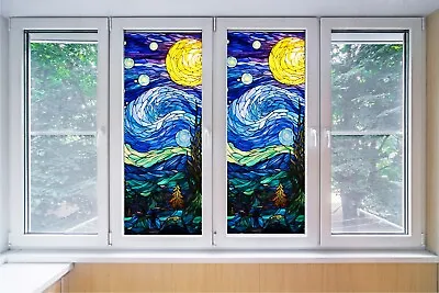 Buy Stained Glass Window Privacy Film Static Cling Non-Adhesive Decorative Sticker • 7.49£