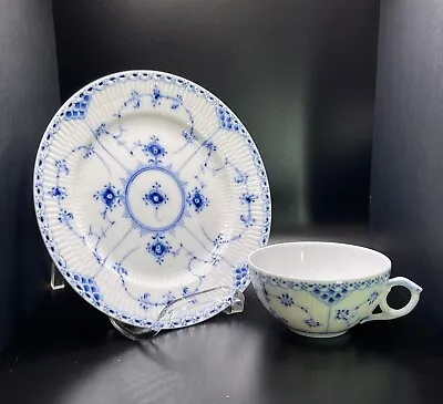 Buy Antique Danish Royal Copenhagen Bone China Half Lace Tea Cup And Plate  • 237.08£