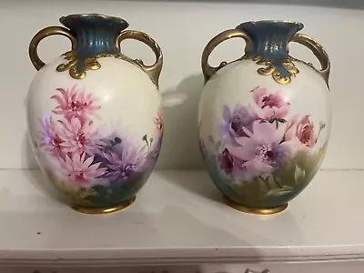 Buy A Pair Of Hand Painted Signed Doulton Burslem Vase • 80£