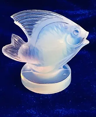 Buy Art  Deco Artist Sabino Signed Clear Opalescent Glass Fish  Mouleck  Figurine • 43.79£
