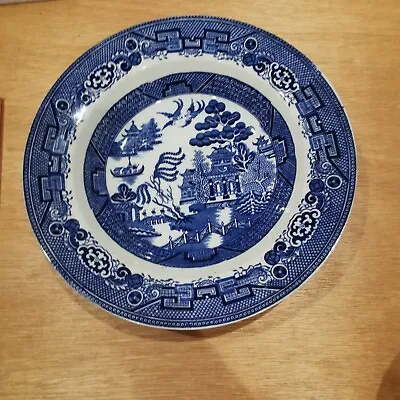 Buy Antique Allerton’s England Pottery Ironstone “Blue Willow” Bowl #2 • 55£