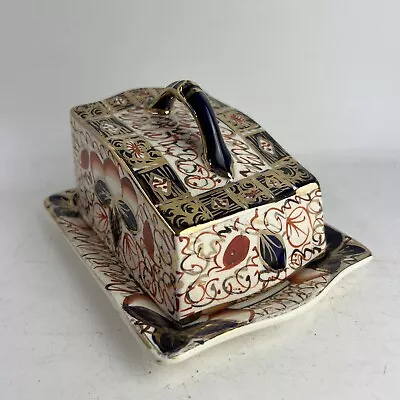 Buy Vintage 1930’s Imari Butter Cheese Dish Arthur Wood Hand Painted Gilded • 18£