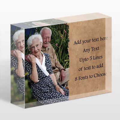 Buy Large Crystal Block Full Personalised With Your Picture And Text Printed  • 16.99£