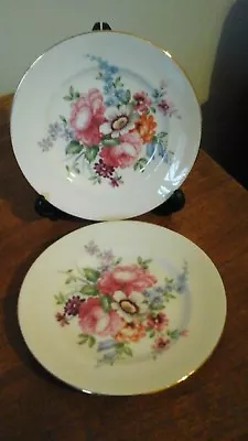 Buy Crown Staffordshire England Bouquet 13cm Small Tea Plates • 9.50£