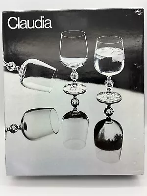 Buy Set 6 Stemware Bohemia Crystal Claudia Goblets Glasses 340ml *New With Labels* • 38.15£