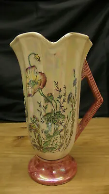 Buy Vintage Arthur Wood Royal Bradwell 4292 Lusterware Flower Jug In Pink & Cream • 16£