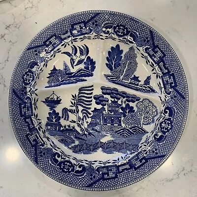 Buy Willow Ware Grill/DIVIDED Plates HOUSE OF Blue Made In Japan • 11.76£