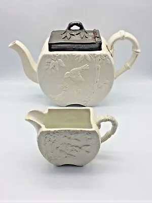 Buy Antique Copeland Spode Parian Ware Jug & Teapot Relief Moulded White C1874  • 49.99£