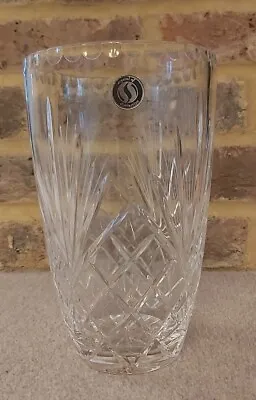 Buy Large Vintage Style Crystal Cut Glass Vase Handmade • 35£