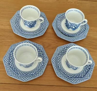 Buy Royal Staffordshire J&G Meakin Blue & White Ironstone China Tea Trios... • 20£