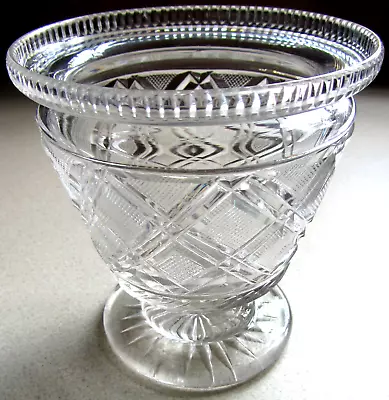 Buy Anglo Irish Regency Cut Glass Footed Bowl 12.5cm Tall Early 19thC; Lovely Piece • 60£
