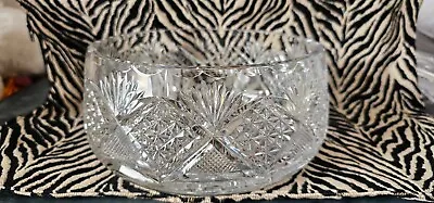 Buy Impressive Vintage Cut Crystal Glass Fruit Bowl Centerpiece • 1£