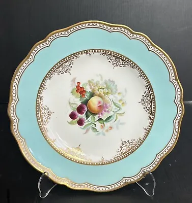 Buy Antique Copeland England Scalloped Edge Hand Painted Fruits Cabinet Plate • 94.50£