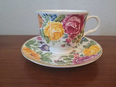 Buy Crown Trent Signed G. Breeze Fine Bone China Floral Tea Cup & Saucer England  • 44.11£