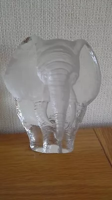 Buy Mats Jonasson Elephant Crystal Art Glass Paper Weight 15 Cm Swedish • 22£