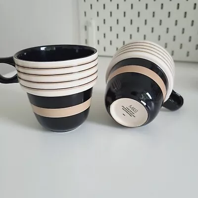 Buy M&S Marks & Spencer Pair Of Replacement Stacking Mugs Black Taupe Striped • 11.99£