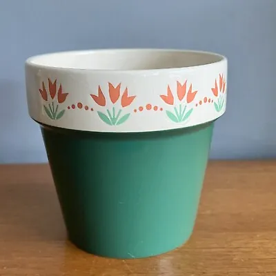 Buy Vintage Hornsea Pottery Plant Pot Planter Green Flowers • 14£