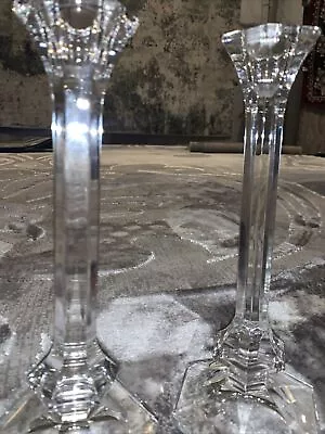 Buy 2  Vintage Lead Crystal (24%)Elegant Tapered Candle Holders~Made In Slovakia~NOS • 33.88£